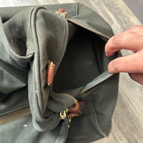 Vintage Orvis 30" Battenkill Leather Canvas Rolling Duffle Luggage - Picture 11 of 12